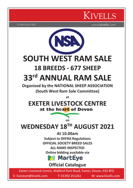 NSA South West Ram Sale