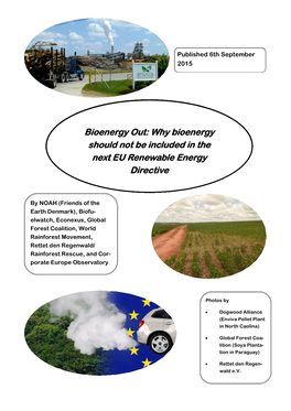 Bioenergy Out: Why Bioenergy Should Not Be Included in the Next EU Renewable Energy Directive