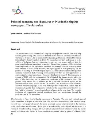 Political Economy and Discourse in Murdoch's Flagship Newspaper, The