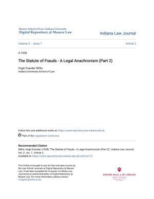 The Statute of Frauds - a Legal Anachronism (Part 2)