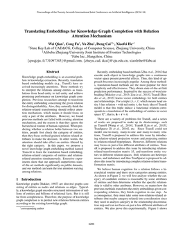 Translating Embeddings for Knowledge Graph Completion with Relation Attention Mechanism