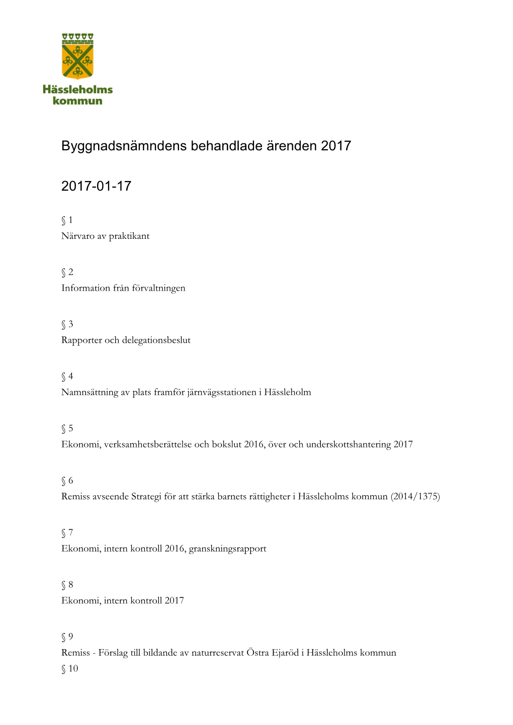 Byggnadsnämndens Behandlade Ärenden 2017.Pdf Pdf, 103 Kb