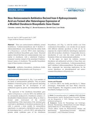 New Aminocoumarin Antibiotics Derived from 4-Hydroxycinnamic