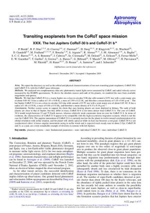 Transiting Exoplanets from the Corot Space Mission XXIX