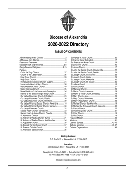 2020-2022 Diocesan Directory