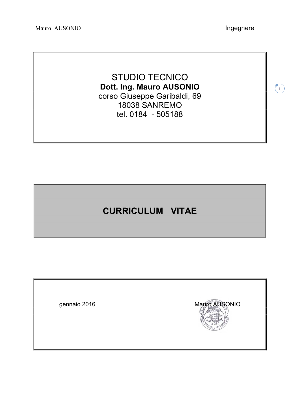 Studio Tecnico Curriculum Vitae