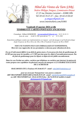 Liste Timbres 15.01.2021