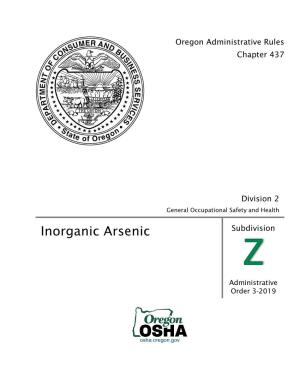 Inorganic Arsenic Subdivision