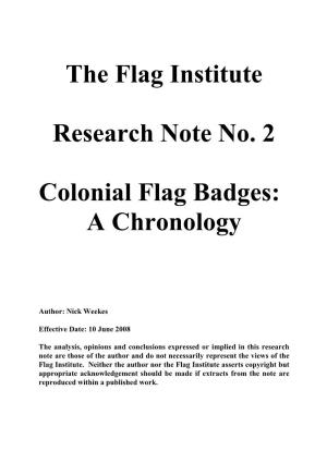 The Flag Institute Research Note No. 2 Colonial Flag Badges
