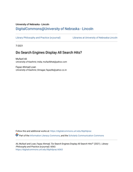 Do Search Engines Display All Search Hits?