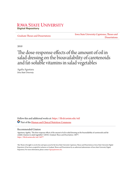 The Dose-Response Effects of the Amount of Oil in Salad Dressing On