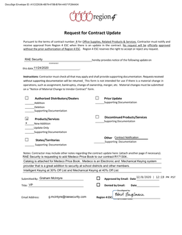 Request for Contract Update