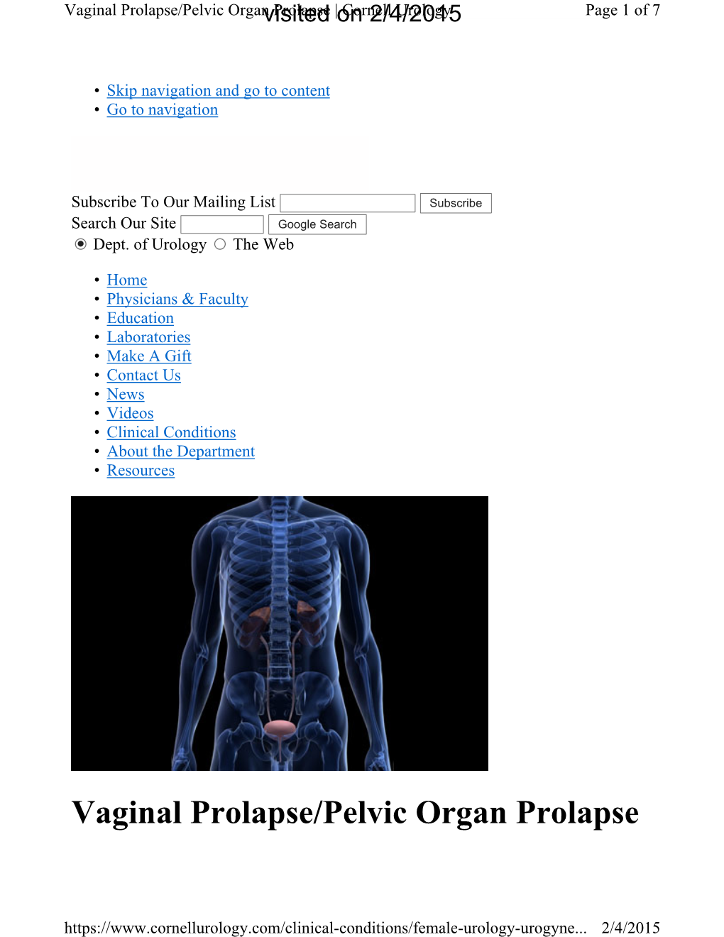 Vaginal Prolapse Pelvic Organ Prolapse Docslib