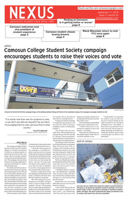 Camosun College Student Society Campaign Encourages Students to Raise Their Voices and Vote
