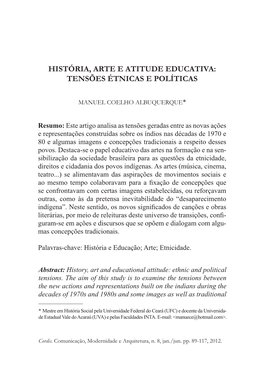 História, Arte E Atitude Educativa: Tensões Étnicas E Políticas