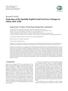 Projection of the Spatially Explicit Land Use/Cover Changes in China, 2010–2100