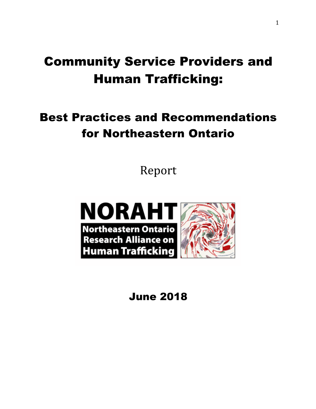 Community Service Providers and Human Trafficking: Report