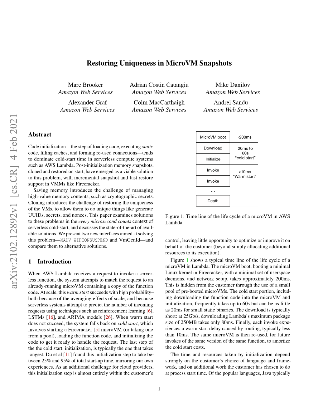 Restoring Uniqueness in Microvm Snapshots