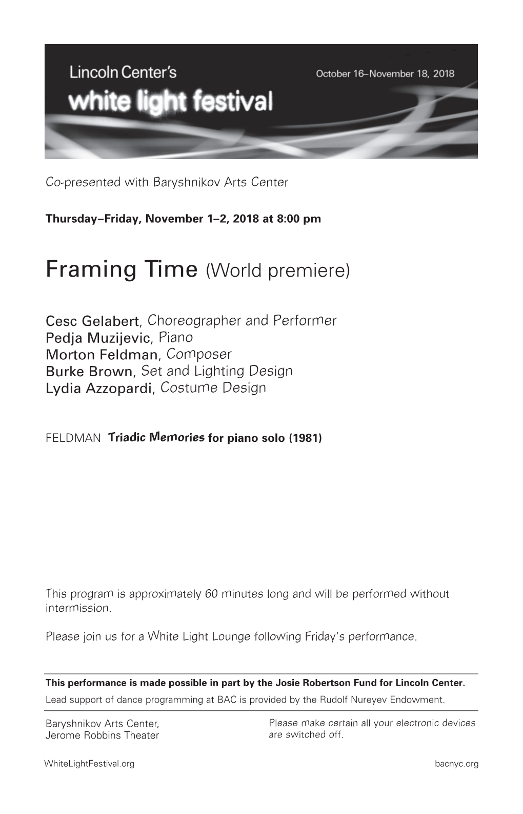 Framing Time (World Premiere)