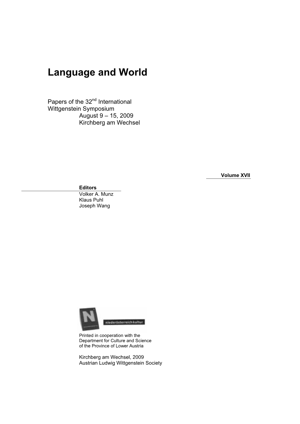 Language and World