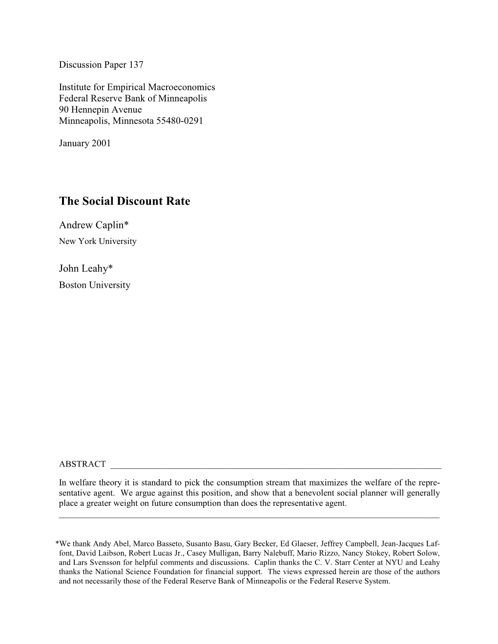 The Social Discount Rate