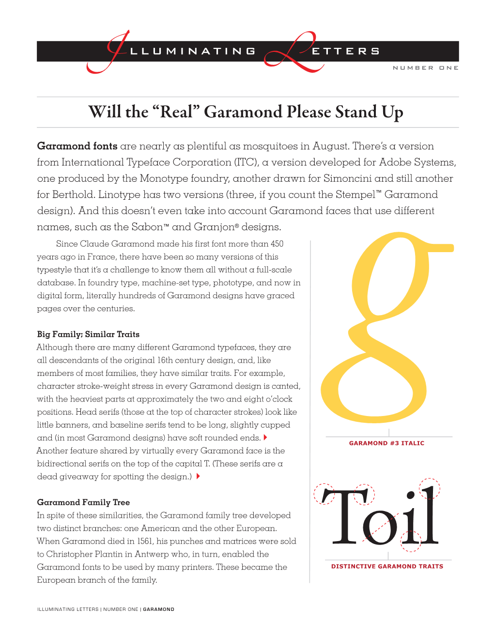 Will the “Real” Garamond Please Stand Up