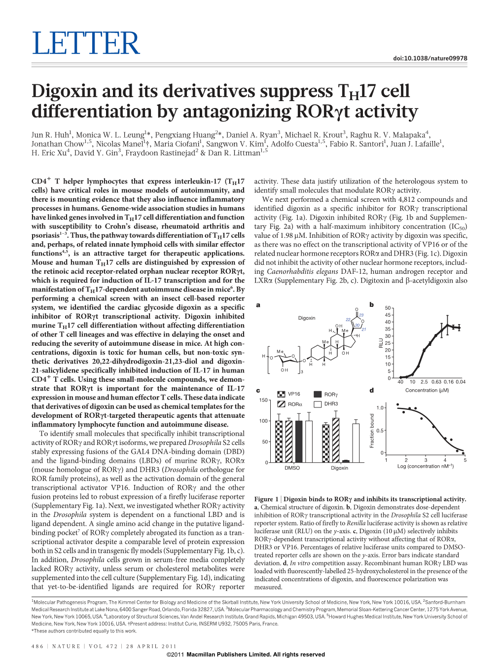 LETTER Doi:10.1038/Nature09978