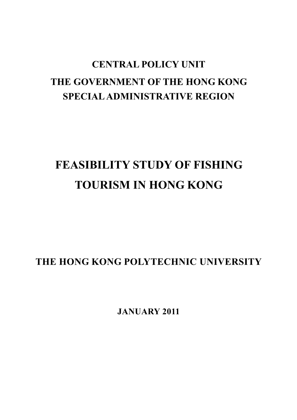 Feasibility Study of Fishing Tourism in Hong Kong