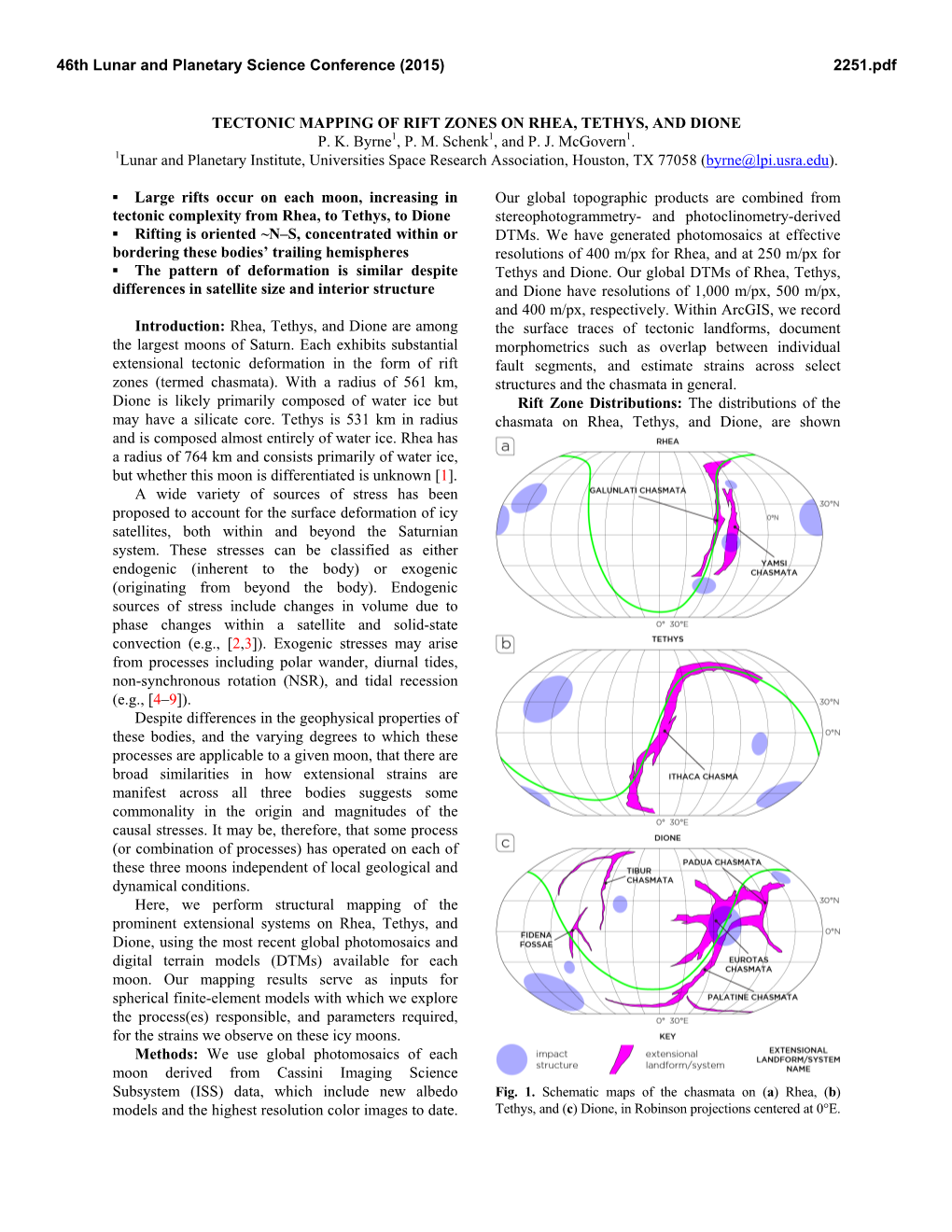 Tectonic Mapping of Rift Zones on Rhea, Tethys, and Dione P