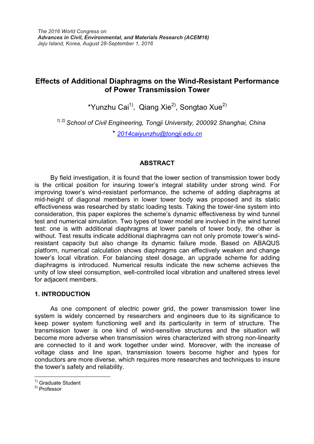 Effects of Additional Diaphragms on the Wind-Resistant Performance of Power Transmission Tower