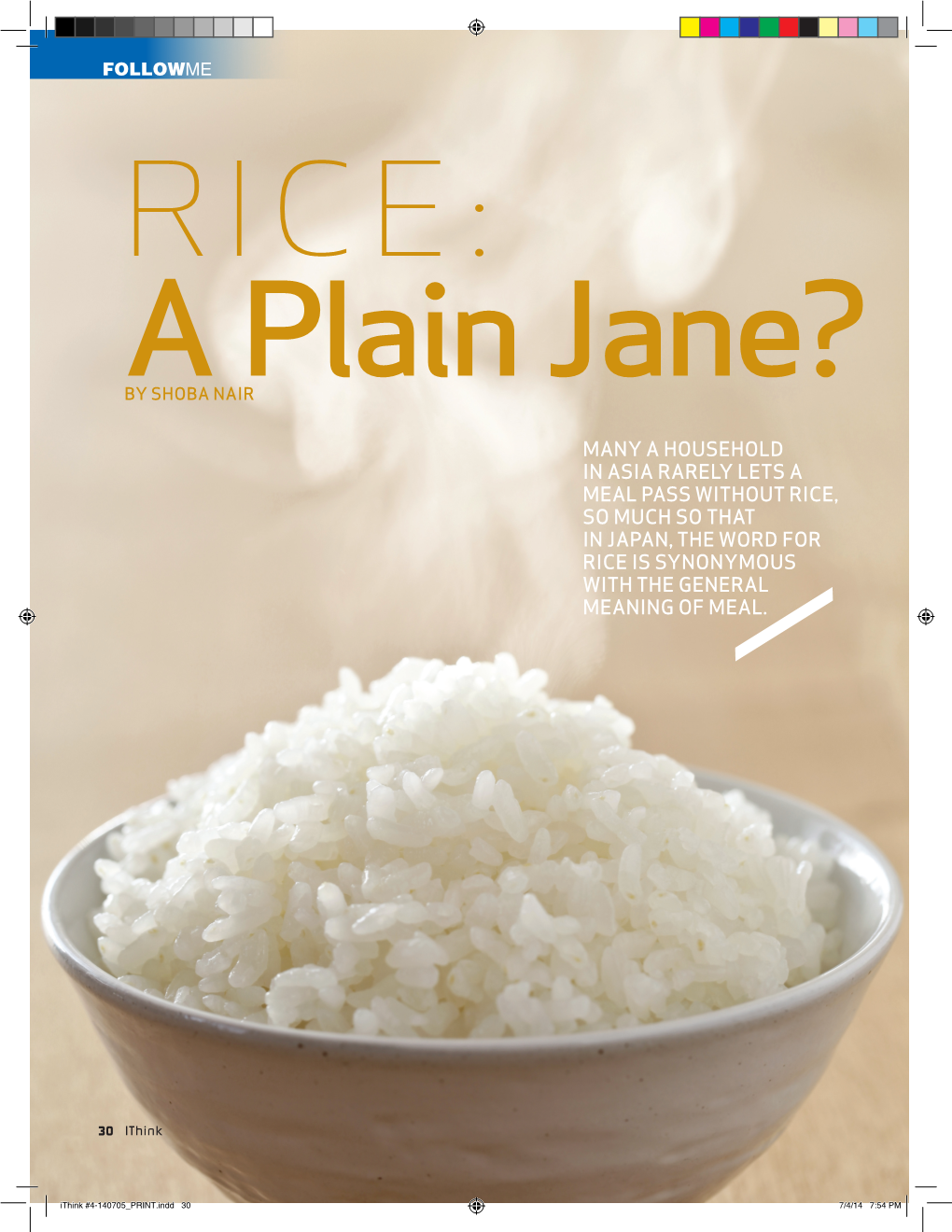 Rice, So Much So That in Japan, the Word for Rice Is Synonymous with the General Meaning of Meal