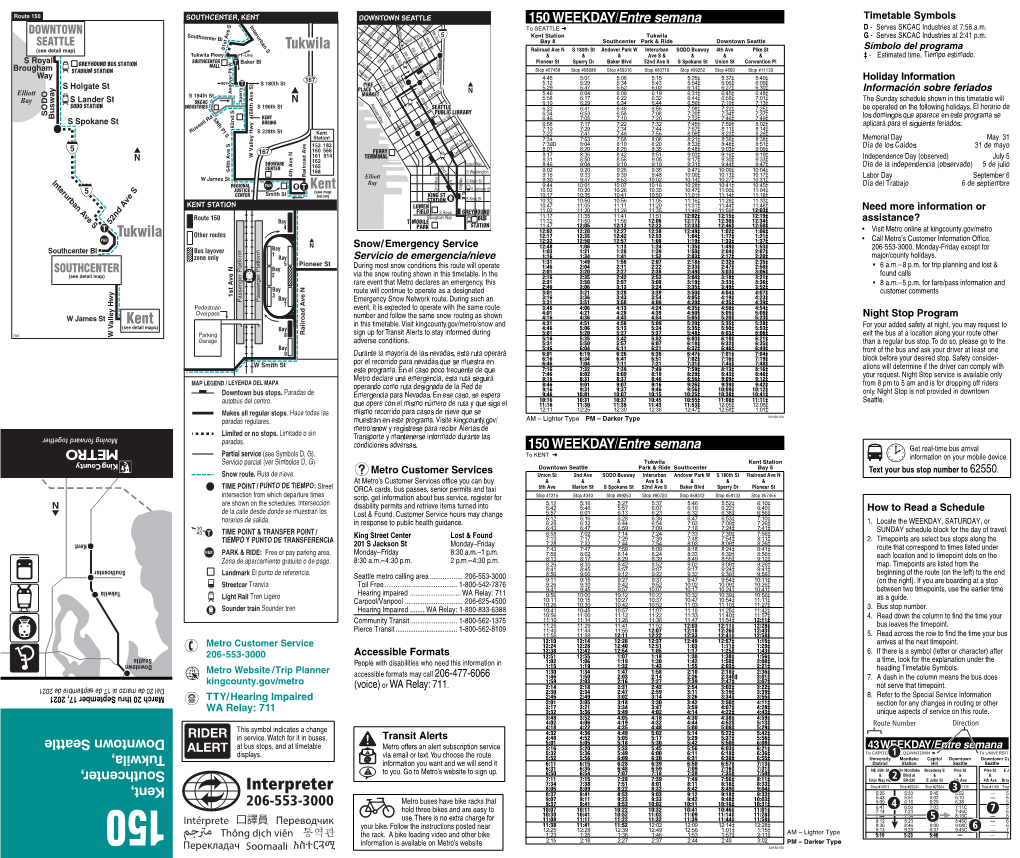 King County Metro Schedule [PDF]