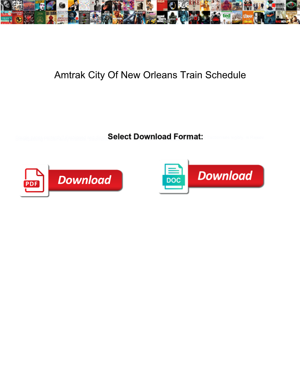 Amtrak City of New Orleans Train Schedule