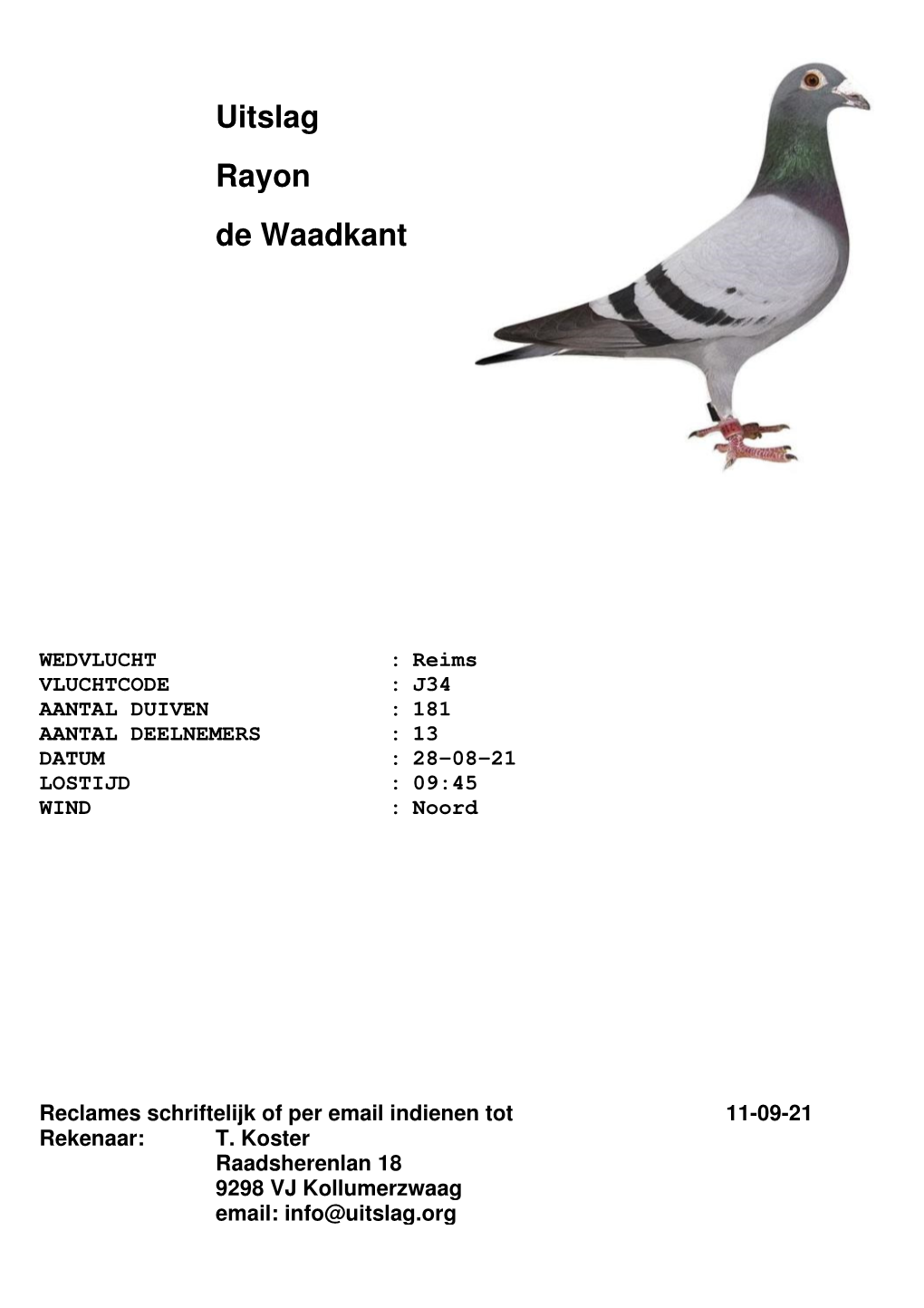 Uitslag Rayon De Waadkant