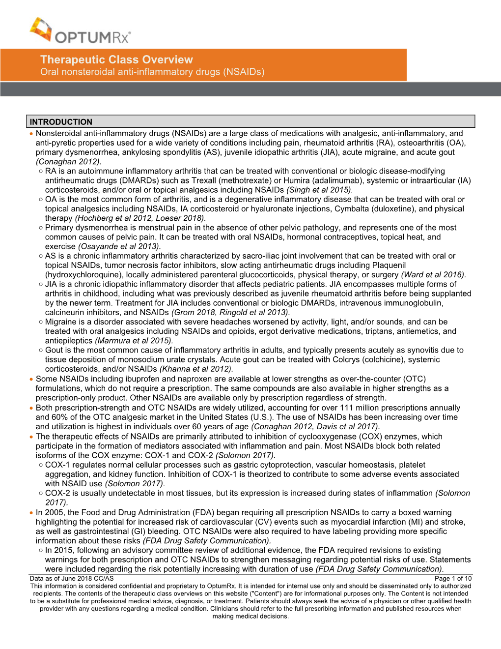 Oral Nonsteroidal Anti-Inflammatory Drugs (Nsaids)