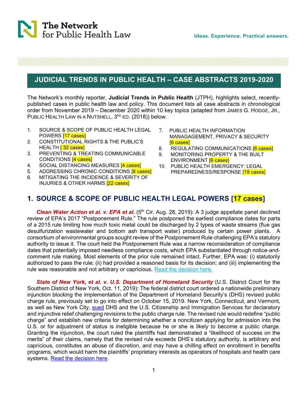 Case Abstracts 2019-2020