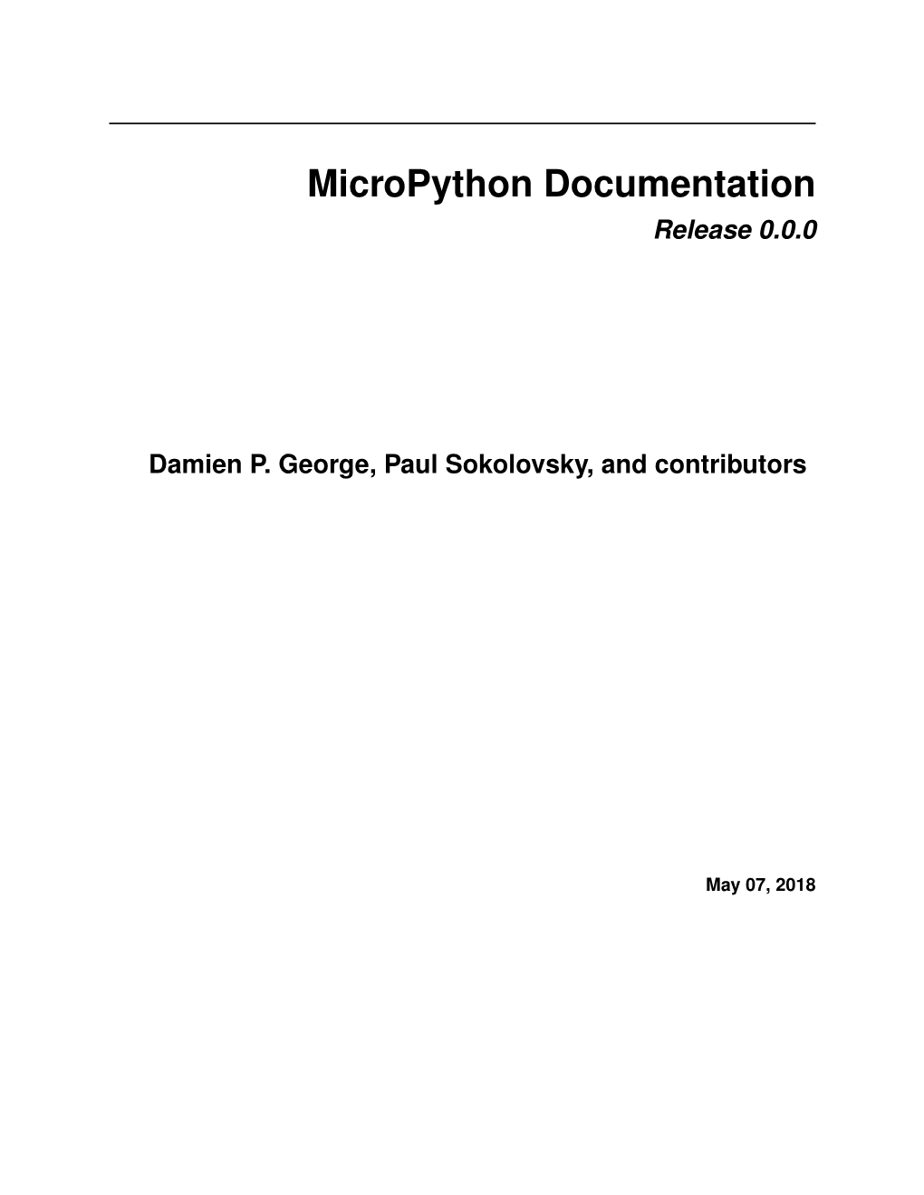 Micropython Documentation Release 0.0.0