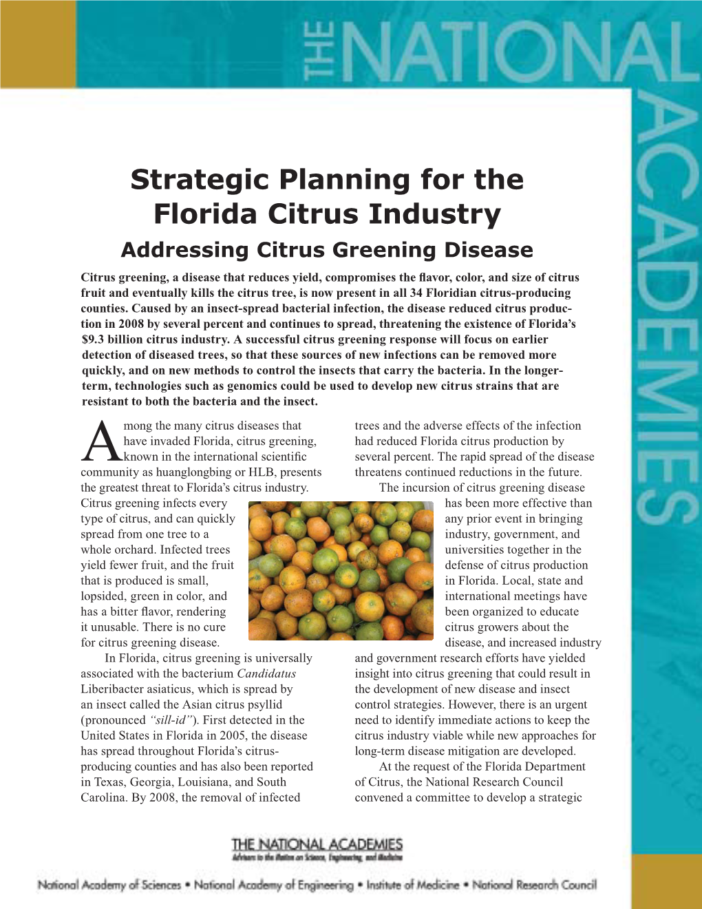 Strategic Planning for the Florida Citrus Industry