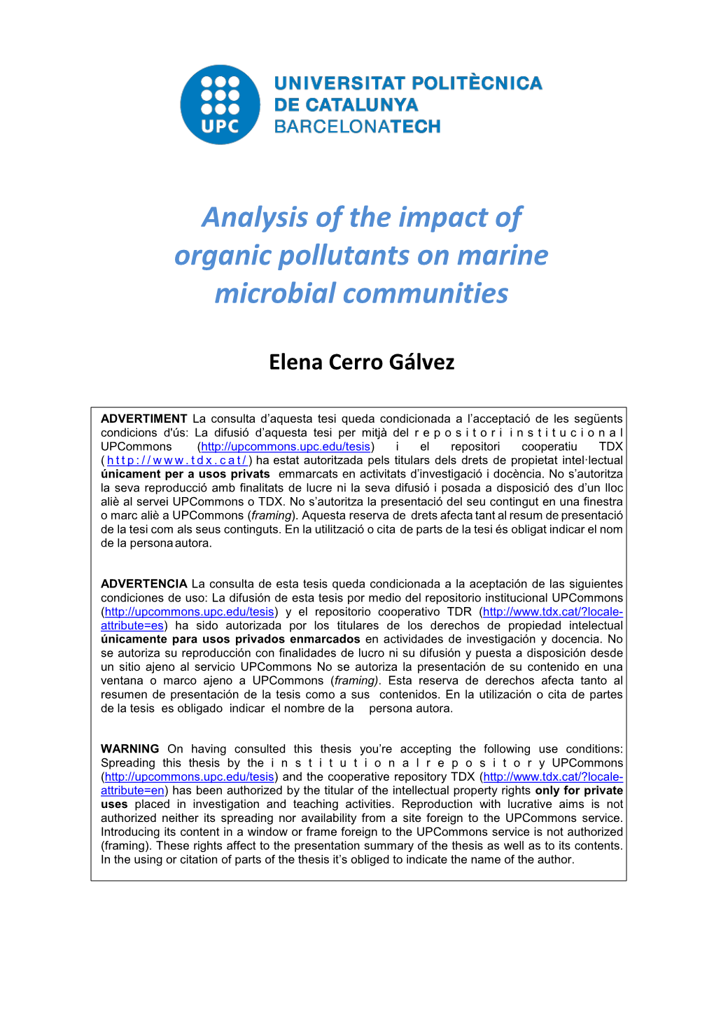 Analysis of the Impact of Organic Pollutants on Marine Microbial Communities