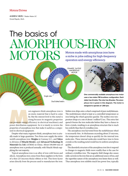 Amorphous-Iron Motors Made with Amorphous Iron Have a Niche in Jobs Calling for High-Frequency Motors Operation and Energy Efficiency