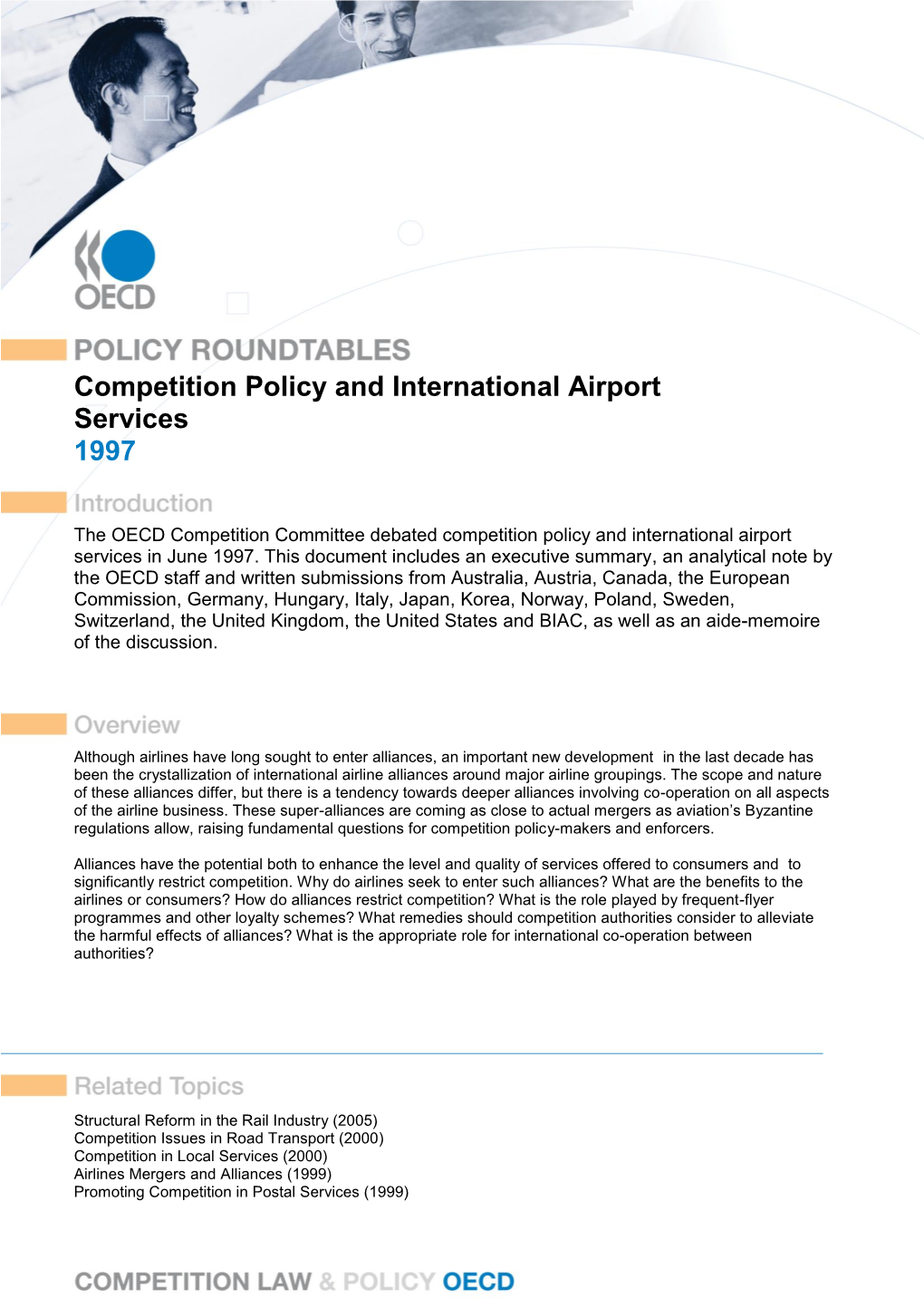 Competition Policy and International Airport Services, 1997