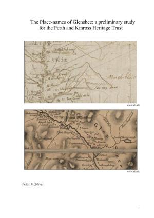The Place-Names of Glenshee: a Preliminary Study for the Perth and Kinross Heritage Trust