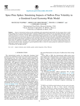 Simulating Impacts of Saffron Price Volatility in a Gendered Local