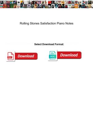 Rolling Stones Satisfaction Piano Notes