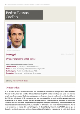 CIDOB 'Cabezas De Lista En Las Elecciones De 2015 En Portugal' )