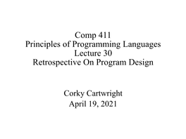 Comp 311 Principles of Programming Languages Lecture 6 Meta