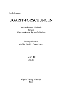 Ugarit-Forschungen