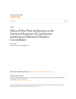 Effects of Host Plant Architecture on the Functional Response Of