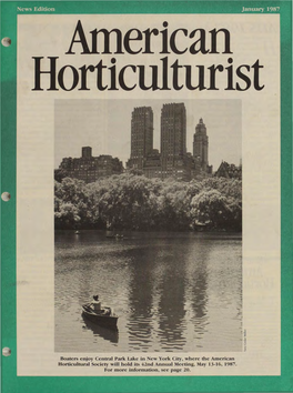 Boaters Enjoy Central Park Lake in New York City, Where the American Horticultural Society Will Hold Its 42Nd Annual Meeting, May 13-16, 1987