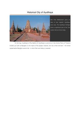 Historical City of Ayutthaya